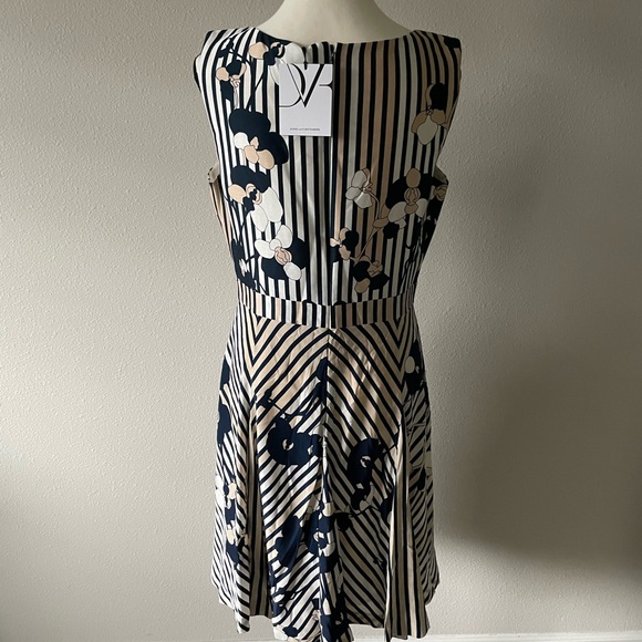 New Diane von Furstenberg Silk Striped Floral Dress - Picture 5 of 12
